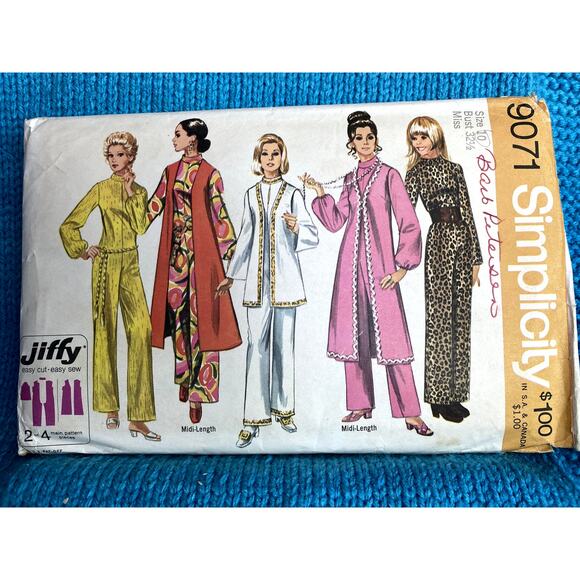 Simplicity 9071 Sewing pattern Jumpsuit vest short long 1970s groovy Size 10 - Picture 1 of 5